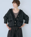 ツイードライクニットカーディガン