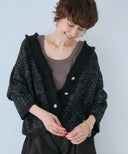 ツイードライクニットカーディガン