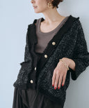 ツイードライクニットカーデJK