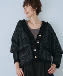 ツイードライクニットカーディガン