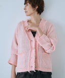 ツイードライクニットカーディガン