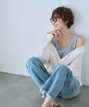 ツイードライクニットカーディガン