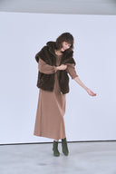 バックZIPロングワンピース