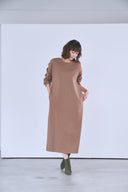 バックZIPロングワンピース