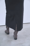 バックZIPロングワンピース