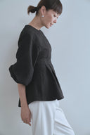 【2026年 1月上旬お届け開始】ジャガードペプラムブラウス