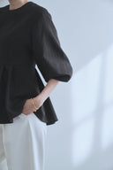 ジャガードペプラムブラウス&デザインカラーセット