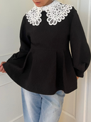 ジャガードペプラムブラウス&デザインカラーセット