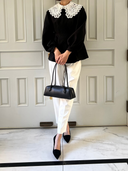 ジャガードペプラムブラウス&デザインカラーセット