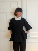 ジャガードペプラムブラウス