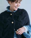 【IRONING】long cable cape　