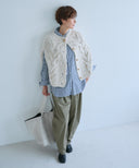 【IRONING】long cable cape　