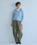 PURE WOOL HOODED ZIP CARDIGAN