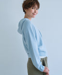PURE WOOL HOODED ZIP CARDIGAN