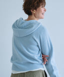 PURE WOOL HOODED ZIP CARDIGAN