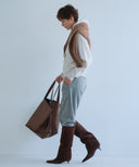 WOOL BLEND CONTRAST JOGGER PANTS