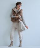 FUR COMBINATION HOODED VEST