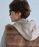 FUR COMBINATION HOODED VEST