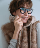 FUR COMBINATION HOODED VEST