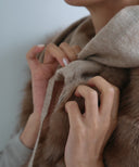 FUR COMBINATION HOODED VEST