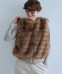 FUR COMBINATION HOODED VEST