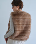 FUR COMBINATION HOODED VEST