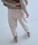 WOOL BLEND CONTRAST JOGGER PANTS