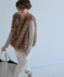 FUR COMBINATION HOODED VEST