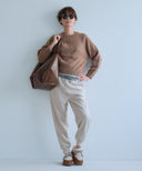 WOOL BLEND CONTRAST JOGGER PANTS