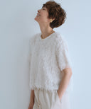 【IRONING】feather tulle tee　