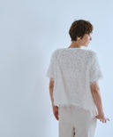 【IRONING】feather tulle tee　