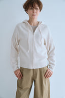 PURE WOOL HOODED ZIP CARDIGAN