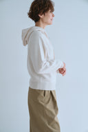 PURE WOOL HOODED ZIP CARDIGAN