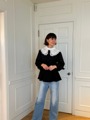 ジャガードペプラムブラウス