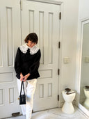 ジャガードペプラムブラウス