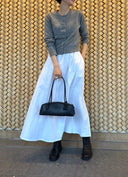 スリムボックスレザーハンドバッグ