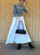 スリムボックスレザーハンドバッグ